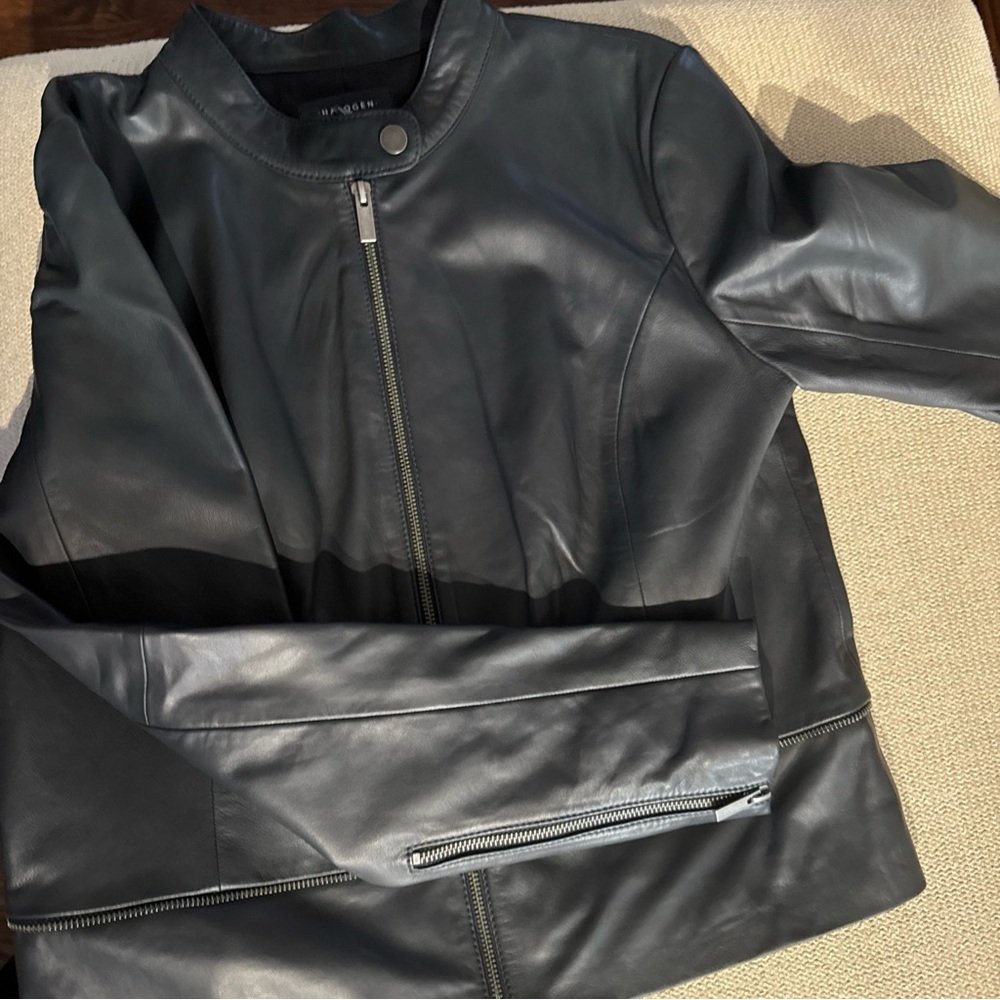 Halogen Midnight Blue Leather Jacket - image 14